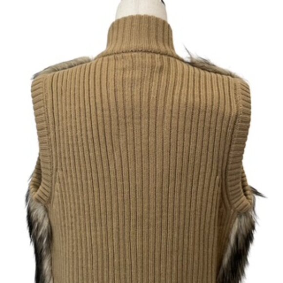NEW Michael Kors Faux Fur And Sweater Knit Vest Zip Front Women’s‎ Sz Large NWT - Picture 10 of 14